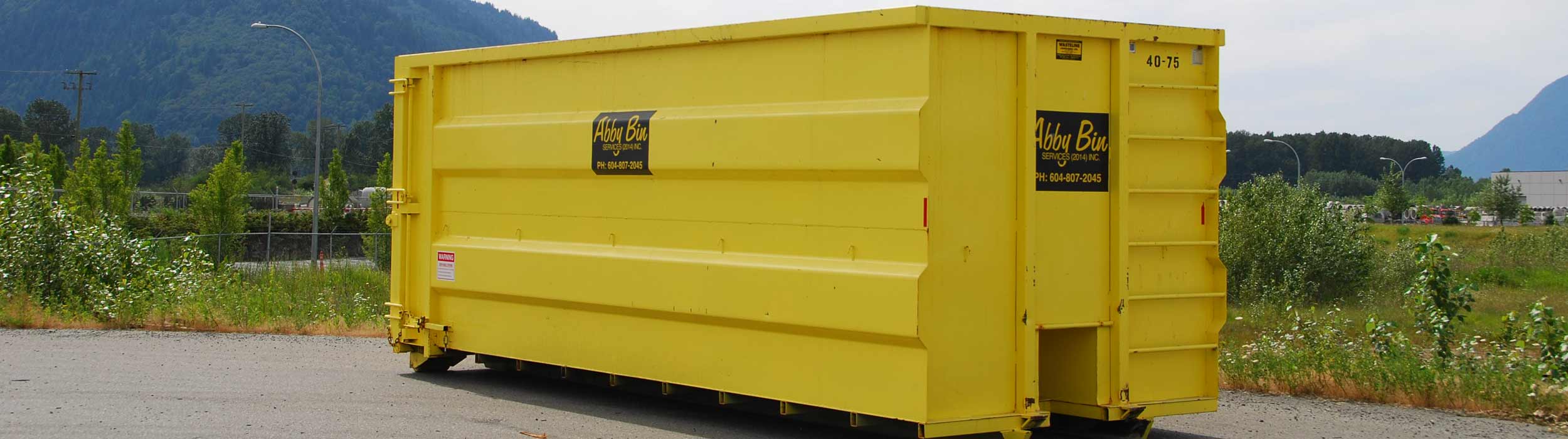 Abby Bin yellow roll-off bin